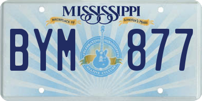 MS license plate BYM877