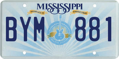 MS license plate BYM881
