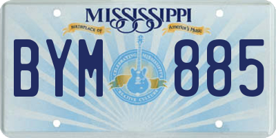 MS license plate BYM885