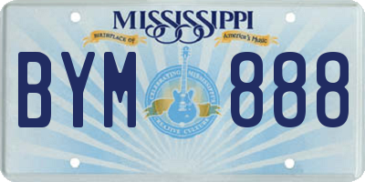 MS license plate BYM888