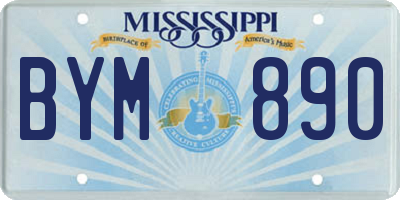 MS license plate BYM890