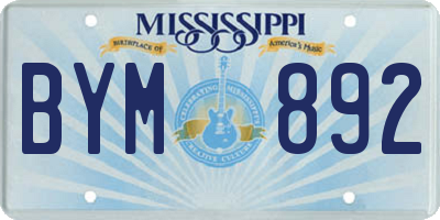 MS license plate BYM892