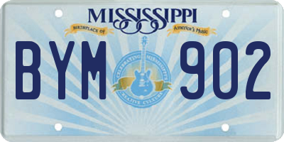 MS license plate BYM902