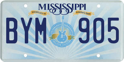 MS license plate BYM905