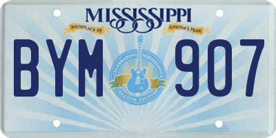 MS license plate BYM907