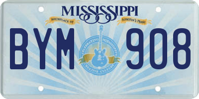 MS license plate BYM908