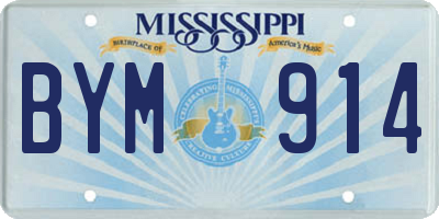 MS license plate BYM914