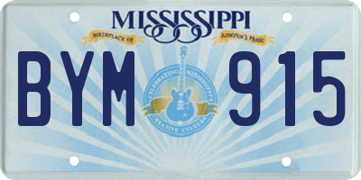 MS license plate BYM915