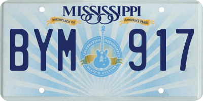 MS license plate BYM917