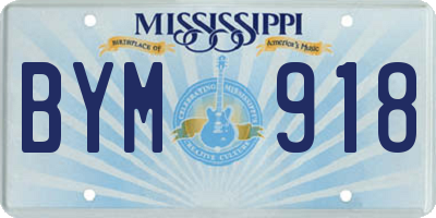 MS license plate BYM918