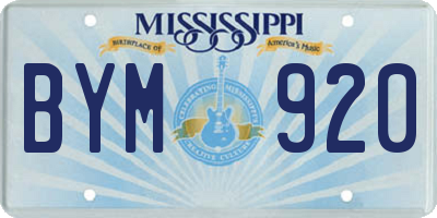 MS license plate BYM920