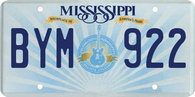 MS license plate BYM922