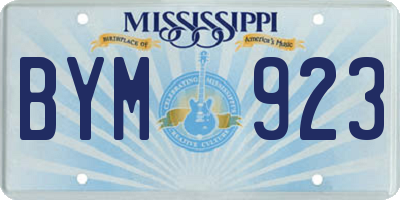 MS license plate BYM923