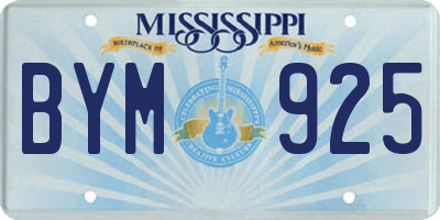 MS license plate BYM925