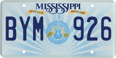 MS license plate BYM926