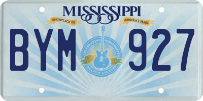 MS license plate BYM927