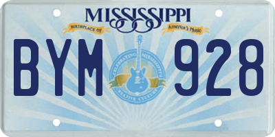 MS license plate BYM928