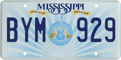 MS license plate BYM929