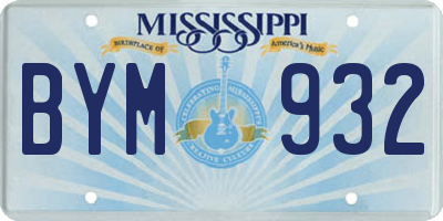 MS license plate BYM932