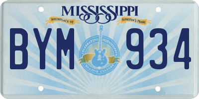 MS license plate BYM934