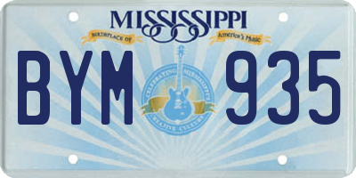 MS license plate BYM935