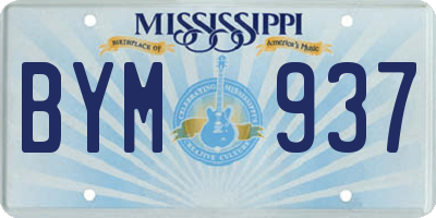 MS license plate BYM937