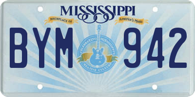 MS license plate BYM942