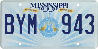 MS license plate BYM943