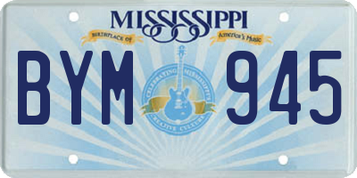 MS license plate BYM945