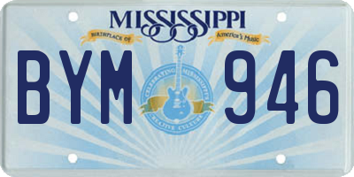 MS license plate BYM946