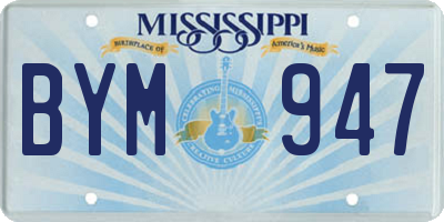MS license plate BYM947