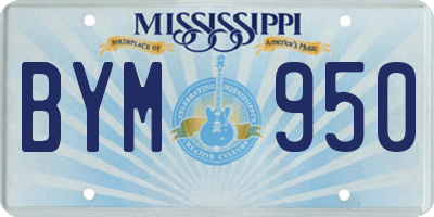 MS license plate BYM950