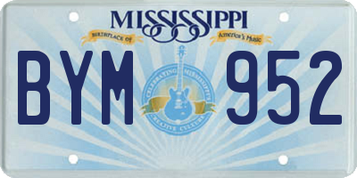 MS license plate BYM952