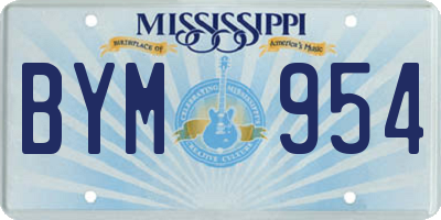 MS license plate BYM954