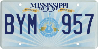 MS license plate BYM957