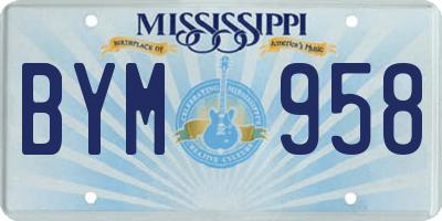 MS license plate BYM958