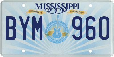 MS license plate BYM960
