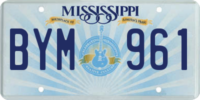 MS license plate BYM961