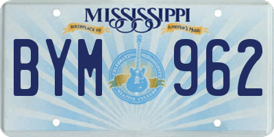 MS license plate BYM962