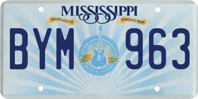 MS license plate BYM963