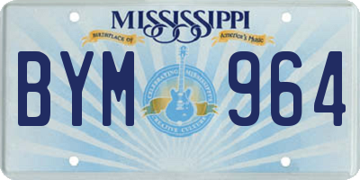 MS license plate BYM964