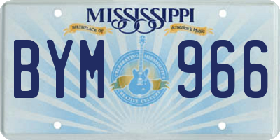 MS license plate BYM966