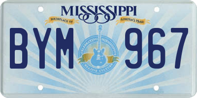 MS license plate BYM967