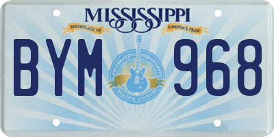 MS license plate BYM968