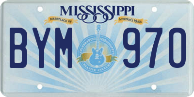 MS license plate BYM970