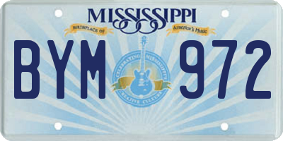 MS license plate BYM972