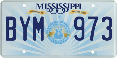 MS license plate BYM973