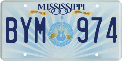 MS license plate BYM974