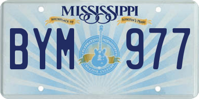 MS license plate BYM977