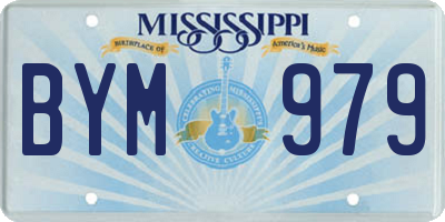 MS license plate BYM979